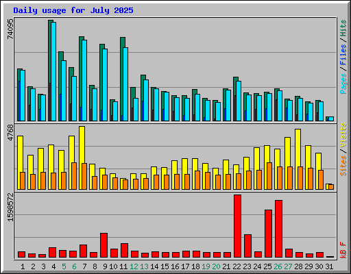 Daily usage for July 2025