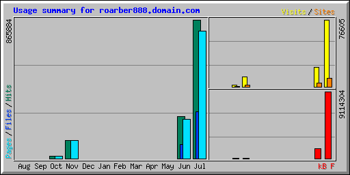 Usage summary for roarber888.domain.com